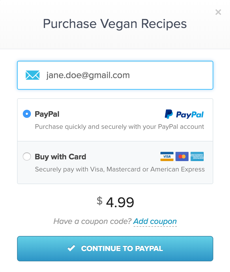 Pay with PayPal or card