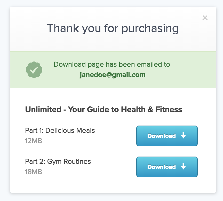 Instant download page